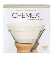 Chemex Circle Coffee Filters (100ct Box) Seamless, Whitened (FC-100)