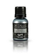 Ready-to-use Metallic Dark Silver 100% Edible Food Paint for Cake and Icing Decoration