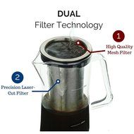 Cold Brew Coffee Maker - 1 Quart Iced Coffee Maker - Glass Pitcher with Removable Filter N3