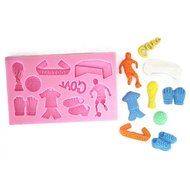 Piago 1 Pcs 9 Cavity Food Use Grade Sugarcraft Theme World Cup Soccer Football Match Candy Cupcake Topper Silicone...