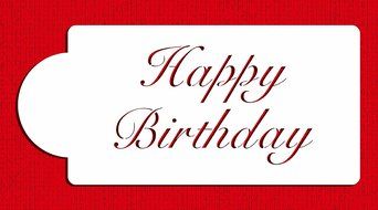 Designer Stencils C241 Fancy Happy Birthday Cake Stencil, Beige/Semi-Transparent