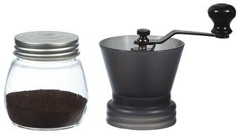 GROSCHE Bremen Adjustable Ceramic Conical Burr Manual Coffee Grinder (Black) N5