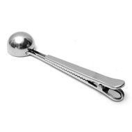 Stainless 1 Cup Ground Coffee Measuring Scoop Spoon with Bag Sealing Clip N6