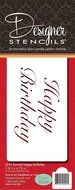 Designer Stencils C241 Fancy Happy Birthday Cake Stencil, Beige/Semi-Transparent N3