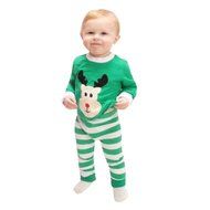 Sleepwear ,BeautyVan Kid Baby Christmas Elk Print Stripe Long Sleeve Top Shirt+Pants Outfits Set (130, Green) N5