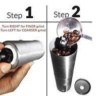 UEETEK Portable Hand Crank Stainless Ceramic Burr Manual Coffee Grinder Mill (Silver) N2