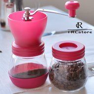 RC Professional Manual Ceramic Burr Coffee Grinder, Hand-crank Coffee Mill, Includes Brush, Black N18