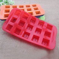 Sher Silicone Square-shaped 15-Cup Mold Cake Decorating Ice Tray Cake Moulds Chocolate Mould(Random Color) N2