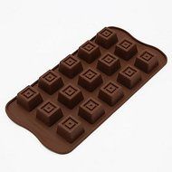 Sher Silicone Square-shaped 15-Cup Mold Cake Decorating Ice Tray Cake Moulds Chocolate Mould(Random Color) N3