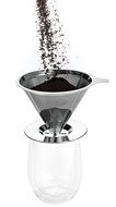 Agile-Shop Paperless Pour Over Cone Coffee Dripper, Stainless Steel Reusable Coffee Filter with Cup Stand (2 Cup) N4