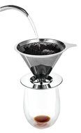 Agile-Shop Paperless Pour Over Cone Coffee Dripper, Stainless Steel Reusable Coffee Filter with Cup Stand (2 Cup) N6