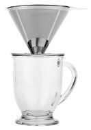Agile-Shop Paperless Pour Over Cone Coffee Dripper, Stainless Steel Reusable Coffee Filter with Cup Stand (2 Cup) N7