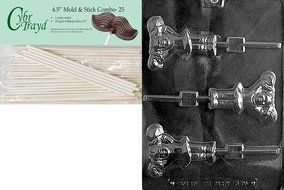 Cybrtrayd 45St25-S096 Cheerleader with Pompom Lolly Sports Chocolate Candy Mold with 25-Pack 4.5-Inch Lollipop...