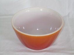 Vintage 1970s Pyrex Red-Orange " FlameGlo " Glass 1 1/2 Pint Mixing Batter Nesting Bowl