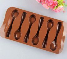 Bestwoohome Silicone Spoon Shape Molds For Chocolate/Candy/Ice Baking Decoration(1 Pack) N4