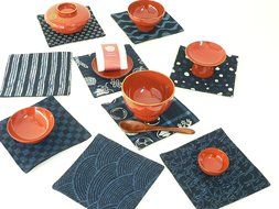 CYBERL Japanese Coaster/ Cocktail Napkins Set of Nine / Best for Matcha Bowls N8