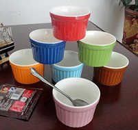 Astra shop Stoneware Creme Brulee 4 oz. Porcelain Ramekins, Set of 6 |Durable Craftsmanship - Dishwasher, Freezer...