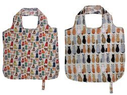 Ulster Weavers Set Of 2 Packable Re-Usable Bag With Catwalk &amp; Cats In Waiting