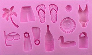 Beach Summer Things 13 Cavity Silicone Mold for Candy, Fondant, Crafts