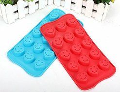 Always Your Chef Silicone 2 Pack 15-Cavity Ice Cube Trays &amp; Candy Molds &amp; Chocolate Molds, Smile Heart Shaped,...