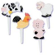 12 pc Farm Animal Cupcake Picks