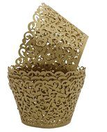 Sharing Star 100 Pieces Filigree Artistic Muffin Case Cupcake Paper Cup Liner Little Vine Lace Laser Cupcake Wrappers... N21