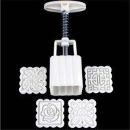 KINGSO Round Mooncake DIY Moon Cake Mold Cookie Cutter 4 Flower Plant Stamps Decoration N4