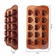 Jekewin Silicone Mold Heart Shape, Silicone Chocolate Molds, Candy, Jelly, Heart Shaped Ice Cube, Soap, Pack of 2 N3