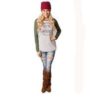 Casual Blouse,Morecome Women Fashion Letter Print Round Collar Cotton Long Sleeve Casual Tops N6