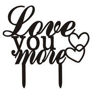 Ecape Acrylic Wedding Cake Toppers Custom Love You More Cake Toppers Cake Decoration Black Pack of 1 N38