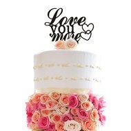 Ecape Acrylic Wedding Cake Toppers Custom Love You More Cake Toppers Cake Decoration Black Pack of 1 N39