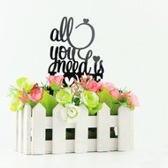 Ecape Acrylic Wedding Cake Toppers Custom Love You More Cake Toppers Cake Decoration Black Pack of 1 N46