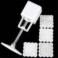 KINGSO Round Mooncake DIY Moon Cake Mold Cookie Cutter 4 Flower Plant Stamps Decoration N7