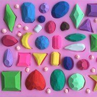 FLY More Kinds Gemstone Shape 3D Silicone Mold For Cake Decorating Baking Mould,Pink N2
