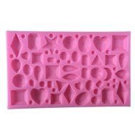 FLY More Kinds Gemstone Shape 3D Silicone Mold For Cake Decorating Baking Mould,Pink N3