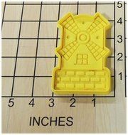 Classic Windmill Shaped Fondant Cookie Cutter and Stamp vintage design #1130