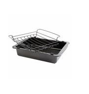 Oster 81046.02 Strathdon 18-Inch Carbon Steel Roaster and Wire Rack, Multi-Size, Black