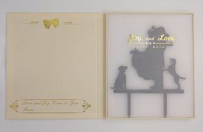 LOVENJOY with Gift Box Love Her Love Her Dog Silhouette Acrylic Wedding Engagement Cake Decoration Topper Black... N5