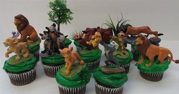 LION KING 11 Piece Birthday CUPCAKE Topper Set Featuring Simba, Nala, Scar, Timon, Zazu, Hyena&#039;s, and Mufasa,... N3