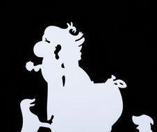 LOVENJOY with Gift Box Love Her Love Her Dog Silhouette Acrylic Wedding Engagement Cake Decoration Topper Black... N9