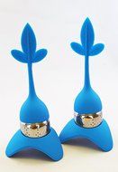 Tea Infuser with Stylish Three Leaf Silicone Handle and Stainless Steel Strainer Ball Filter includes Drip Tray... N41