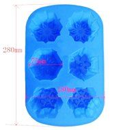 Yunko 6 Cavity Snowflake Merry Christmas Silicone Baking Cake Pan Cookie Pudding Jelly Dessert Mold Soap Candle... N2