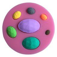 FLY DIY Cake Mold 3D Oval Gem Shape Silicone Chocolate Candy Mold,Pink N3