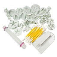 uxcell 14 Sets (46pcs) Cake Decration Tool Set Fondant cake Cutter Icing Plunger Mold Mould Sugarcraft Icing Decorating... N13