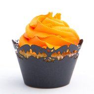 Cupcake Wrappers Haunted House x50pcs. 3 Halloween wraps to choose in shimmering black (Scary Houses) N18