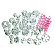 uxcell 14 Sets (46pcs) Cake Decration Tool Set Fondant cake Cutter Icing Plunger Mold Mould Sugarcraft Icing Decorating... N19