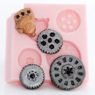 Small Steampunk Gear Mold Easy To Use Flexible Silicone Food Safe Fondant, Chocolate, Candy, Resin, Polymer Clay... N8