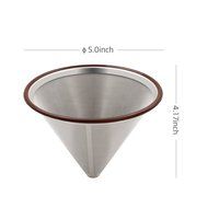 Nicelucky Coffee Dripper Stainless Steel with Double Layer Fine Mesh Reusable Pour Over Permanent Clever Coffee... N5