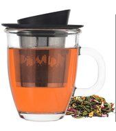 GROSCHE Aspen Tea Infuser Mug with Removable Stainless Steel Infuser and Lid, including Lid holder - 400 ml