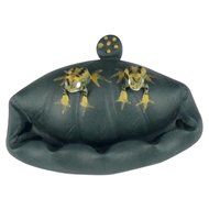 Chinese Yixing Zisha Handcraft Kungfu Tea Pet Decor Double Frogs on Lotus Leaf Home Decor